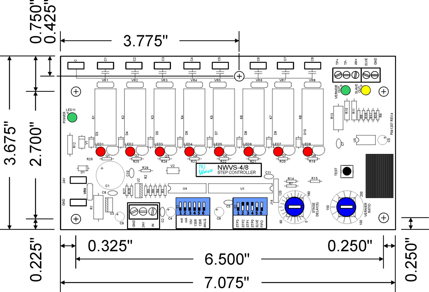 Step Controller Dimensions